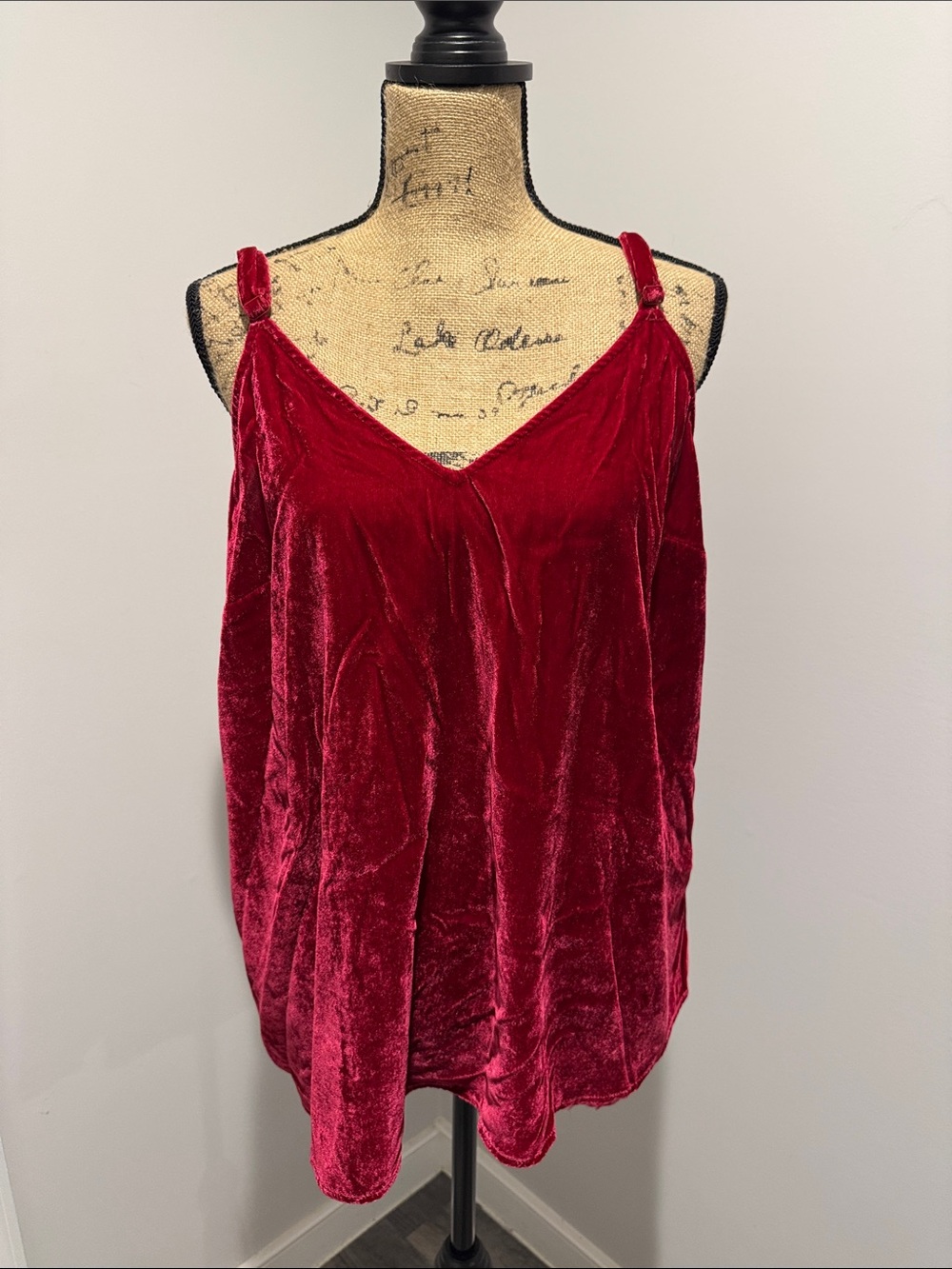 Torrid Velvet V-Neck Cami Tank Top - Red